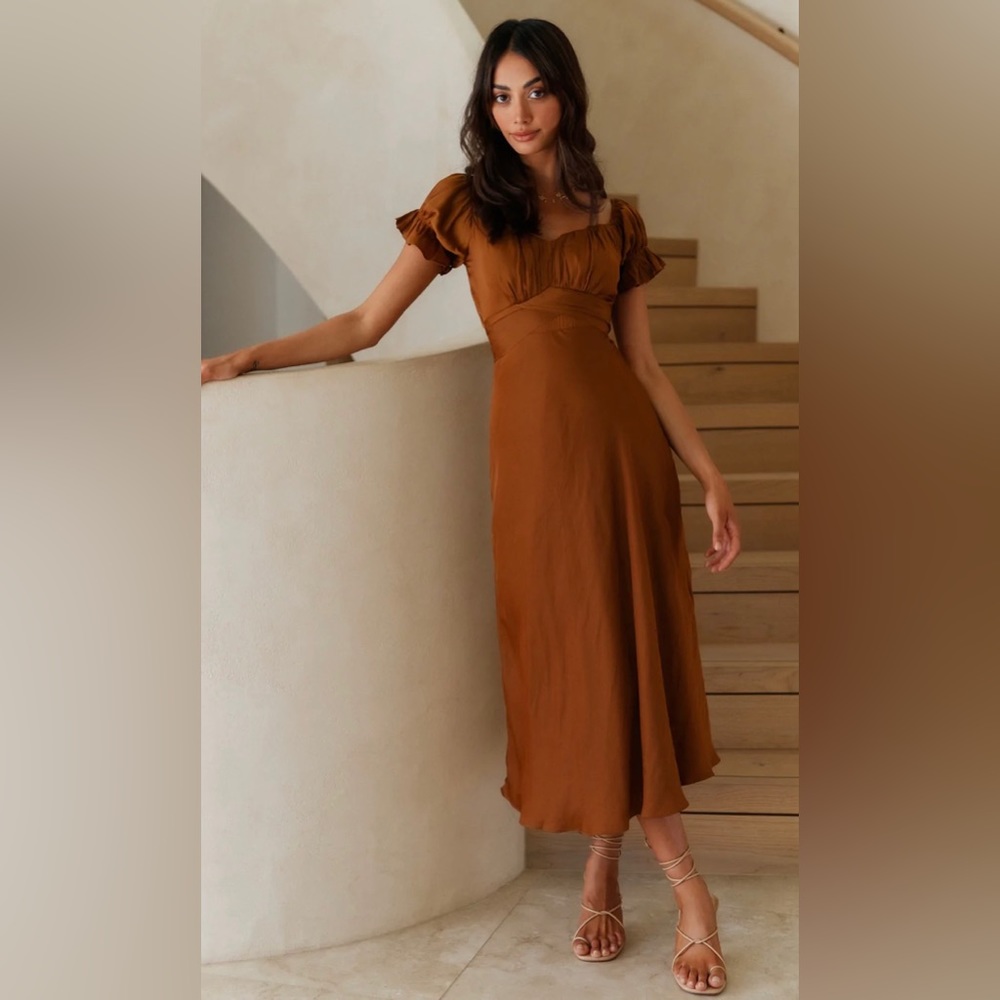 Brown Midi Dress from Fortunate One in brown (size small)